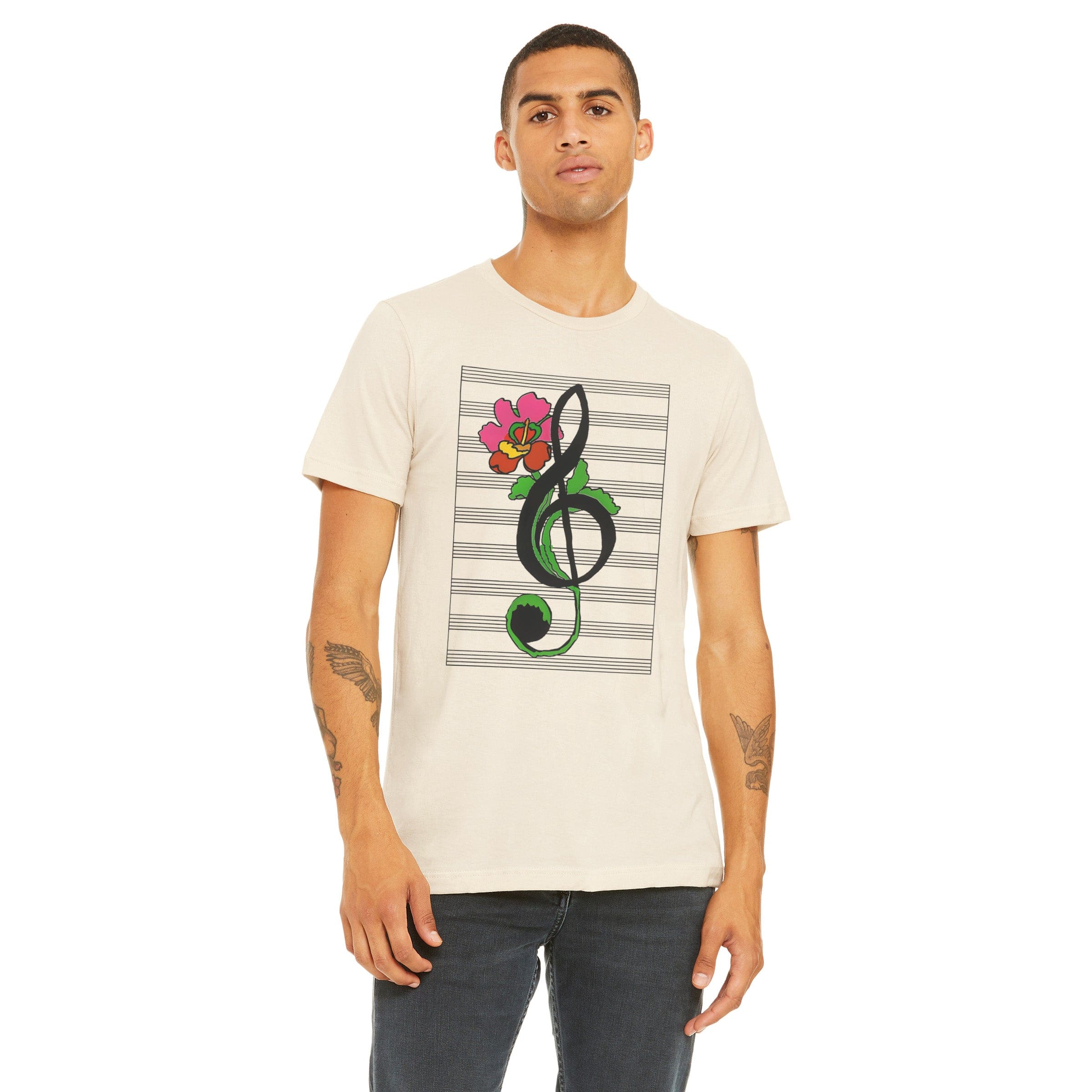 Treble Clef Flower T-Shirt - Image 2